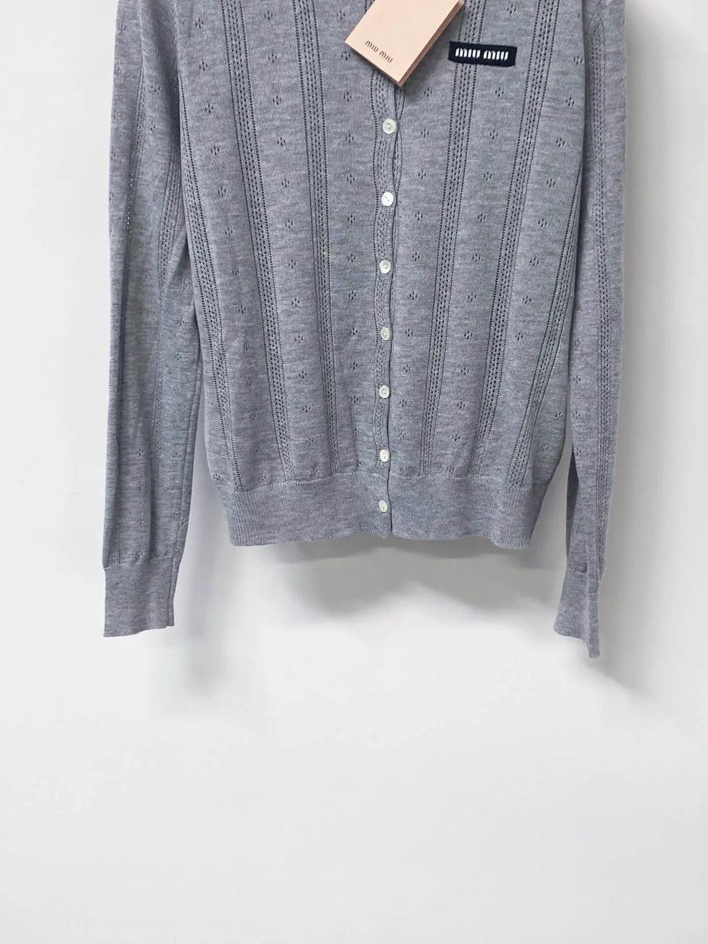 Eyelet Knit Cardigan and Tank Two-piece Set