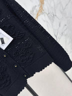 Hollow Embroidery Knit Cardigan