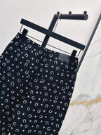 High Waist Printed Straight Jeans