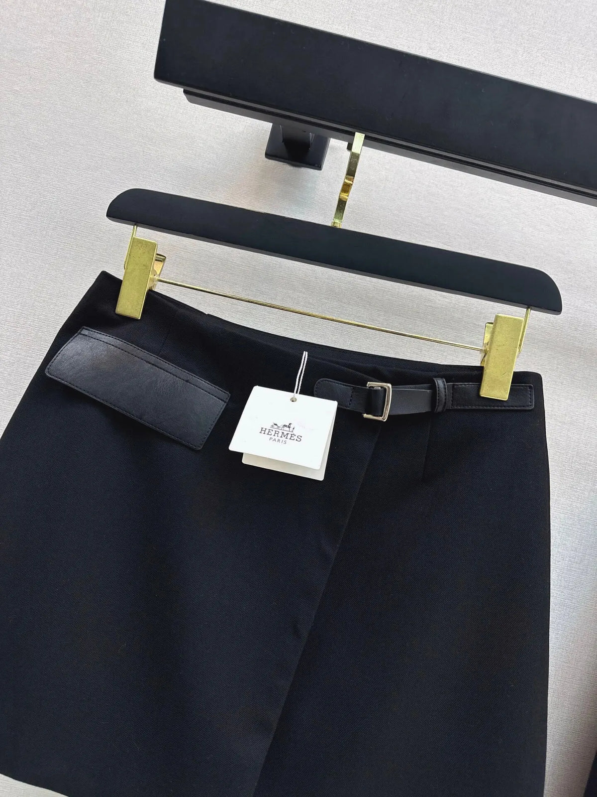 Black Stand Collar Jacket Skort Set