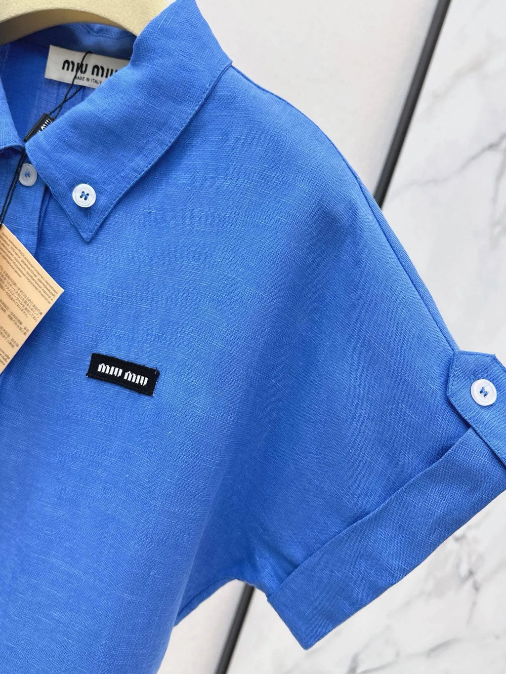 Pocket Detail Linen Shirt Mini Dress