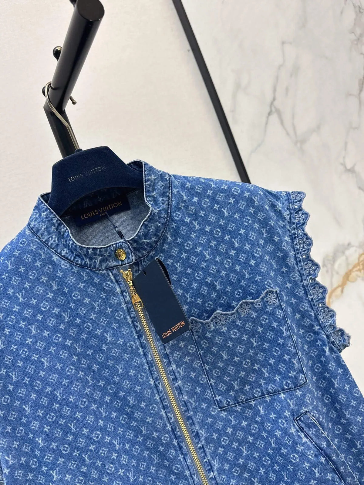 Monogram Denim Sleeveless Vest