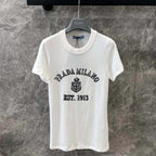Diamond-Encrusted Letter Print Short Sleeve