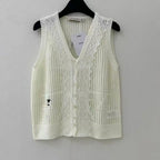Openwork Lace Knit Vest