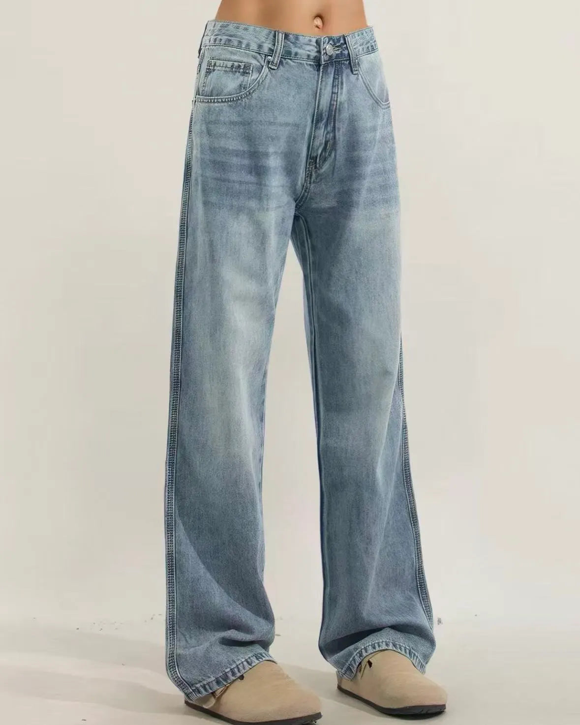 Vintage Washed Denim Jeans