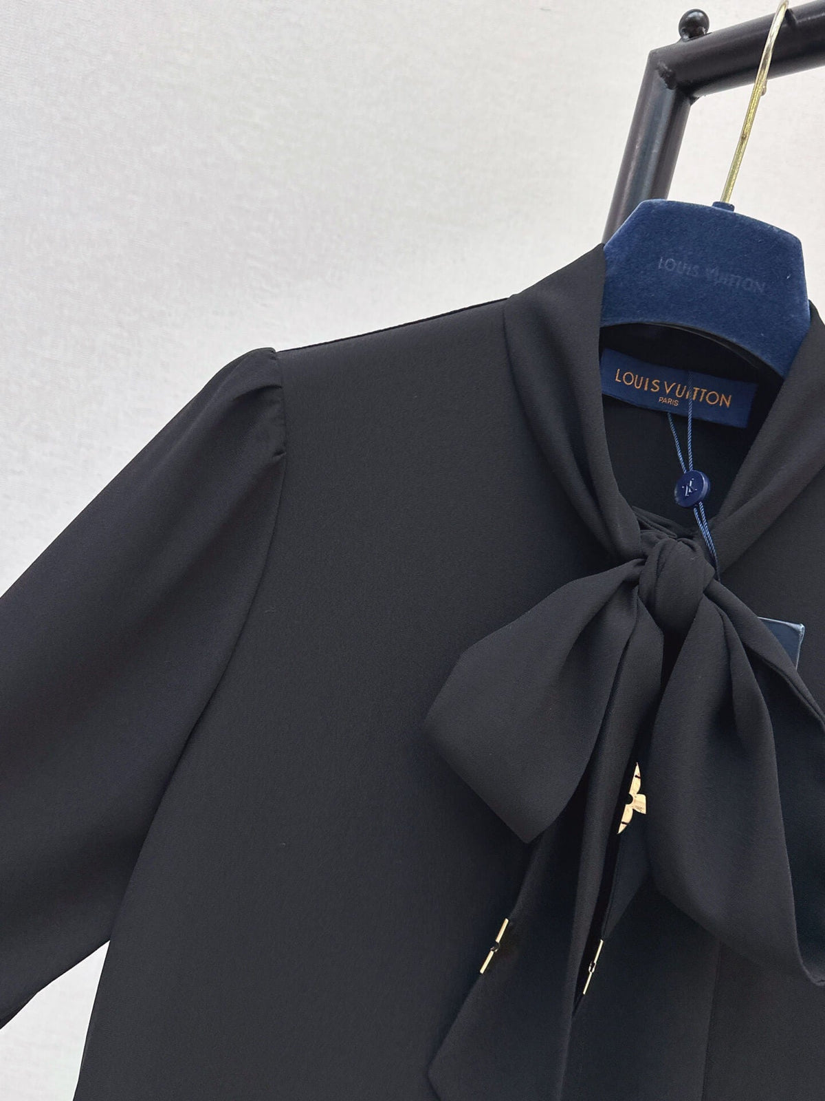 Black Bow Tie Pleated Shirt Dress