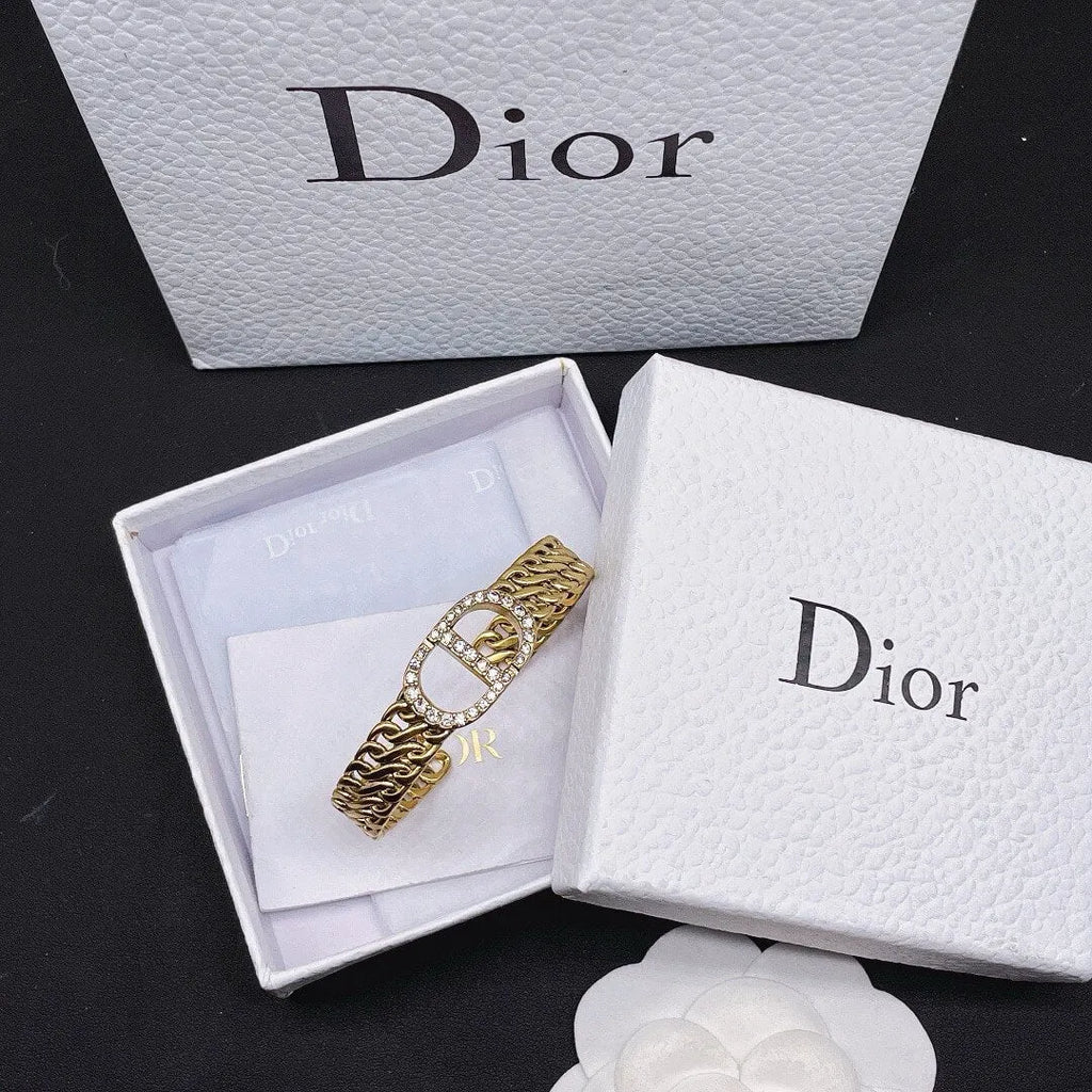 Diamond Design Open Bangle