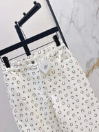High Waist Printed Straight Jeans