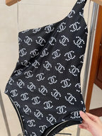 Printed One-Shoulder One-Piece Swimsuit