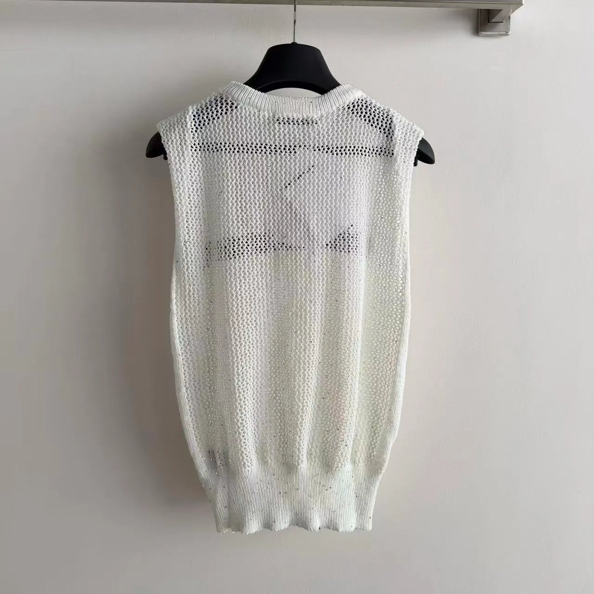 Cutout Letter Knit Tank Top