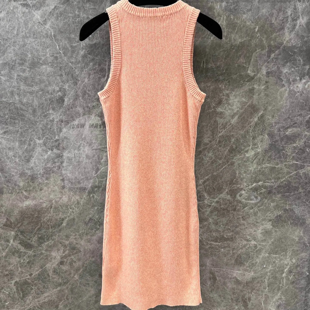 Candy Color Knitted Small Hole Cuff Dress