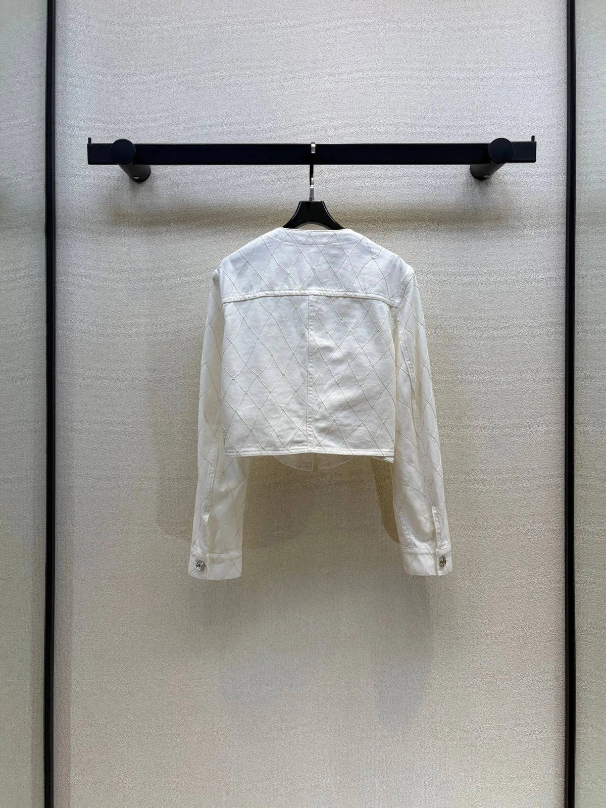 Diamond Stitch Cropped Jacket