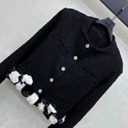 Floral Trim Tweed Jacket