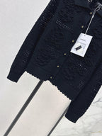 Hollow Embroidery Knit Cardigan