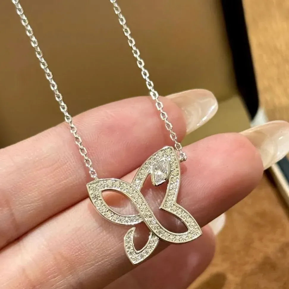 Chic Butterfly Diamond Necklace