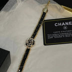 Classic Camellia Black & Gold Bracelet