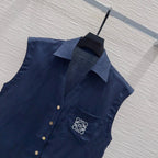 Embroidery Vest Shorts Matching Set