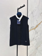 Collar Bow Button Front Tank