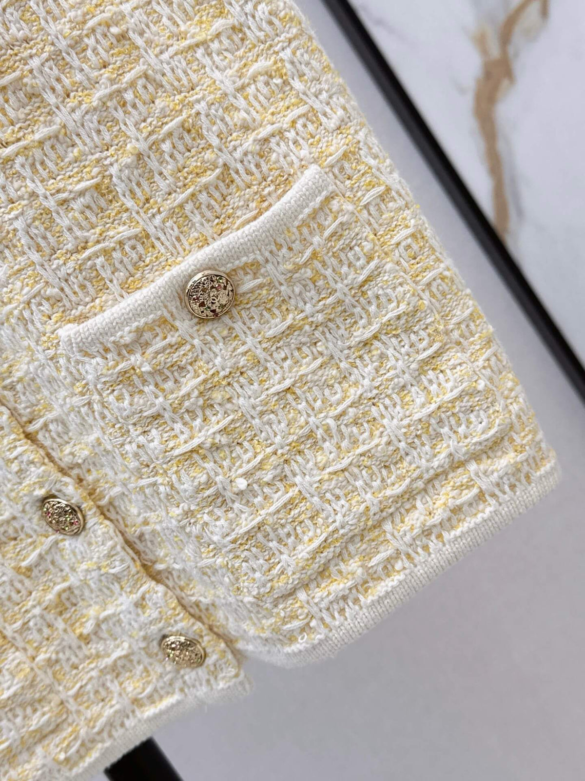 Textured Gold Button Knit Vest