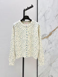 Round Neck Dotted Sweater Jacket