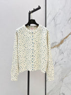 Round Neck Dotted Sweater Jacket