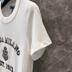 Diamond-Encrusted Letter Print Short Sleeve