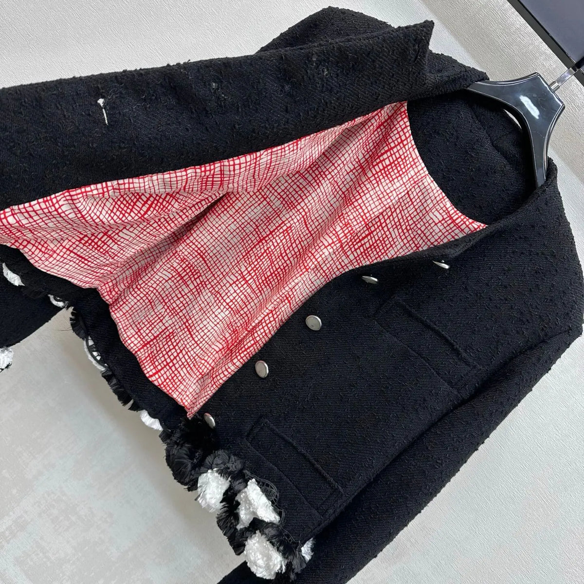 Floral Trim Tweed Jacket