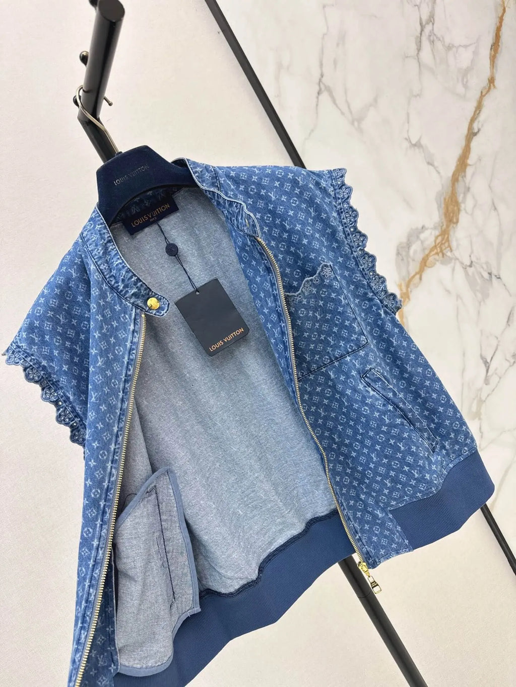 Monogram Denim Sleeveless Vest