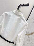Belted Half Sleeve Shirt Mini Dress