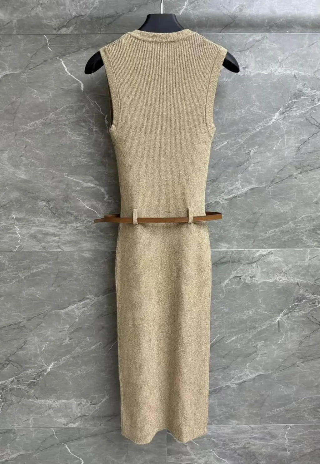 Minimalist Classic Half-Zip Knit Dress