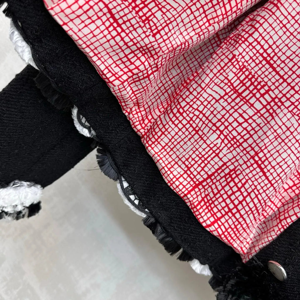 Floral Trim Tweed Jacket