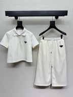 Triangle Logo Polo Slit Skirt Set