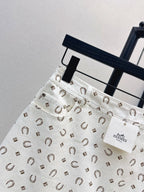 Horseshoe Print Denim Mini Skirt