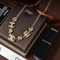 Fashionable Diamond Letter Necklace