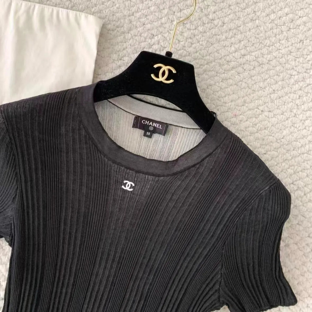 Ribbed Knit Short Sleeve