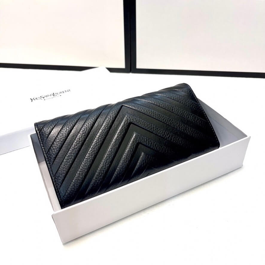 Black Textured  Long Walle