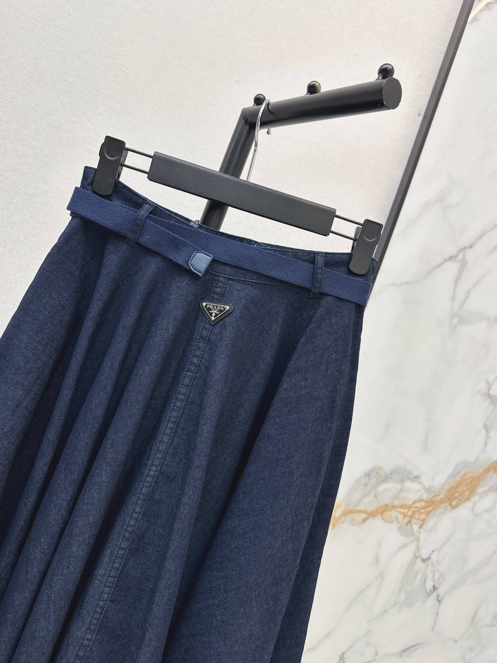 High Waist Denim Umbrella Skirt