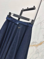 High Waist Denim Umbrella Skirt