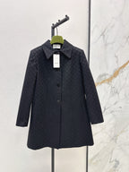 Monogram Collared Mid-Length Coat