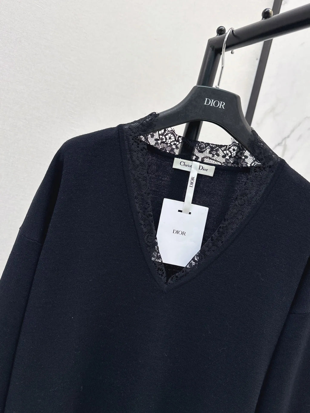 Lace V-neck Knit Top