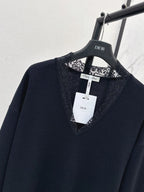 Lace V-neck Knit Top