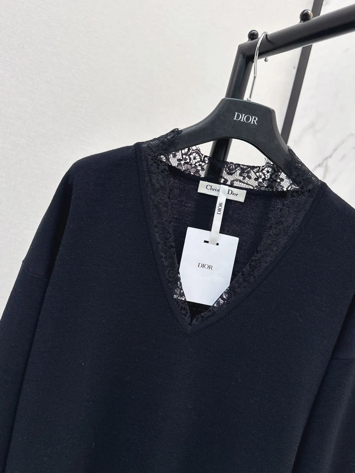 Lace V-neck Knit Top