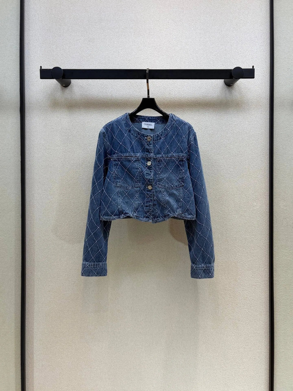 Diamond Stitch Cropped Jacket