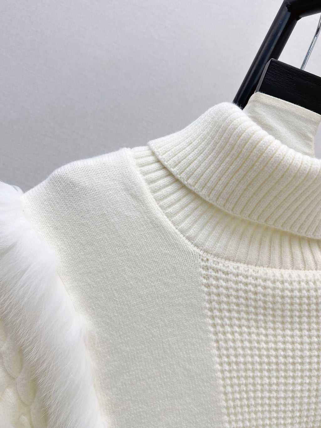 Turtleneck Fringe Knit Poncho