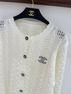 Scalloped Hollow Knit Cardigan
