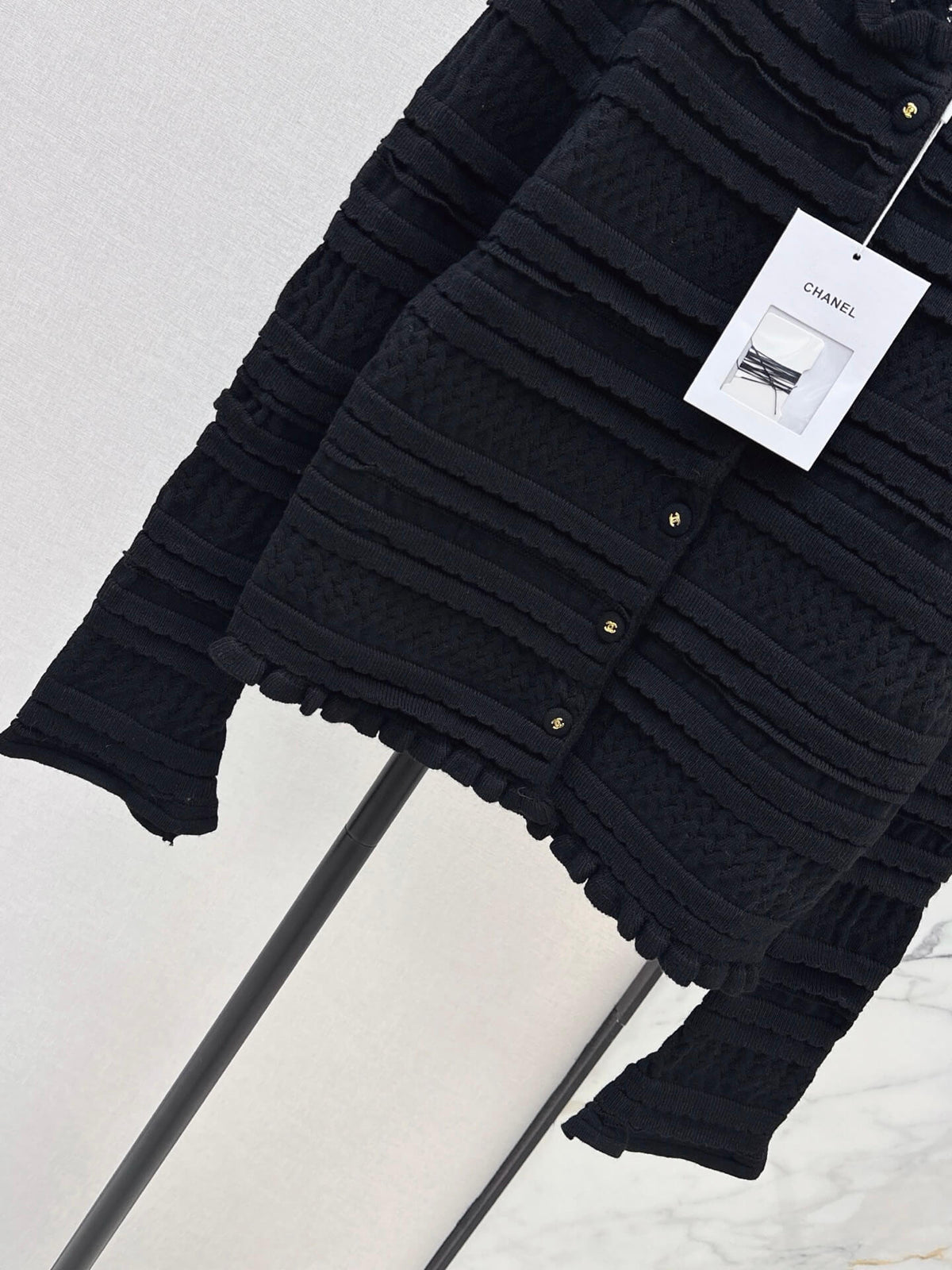 Ruffle Layered Knit Cardigan