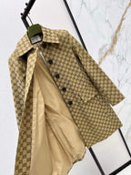 Monogram Collared Mid-Length Coat