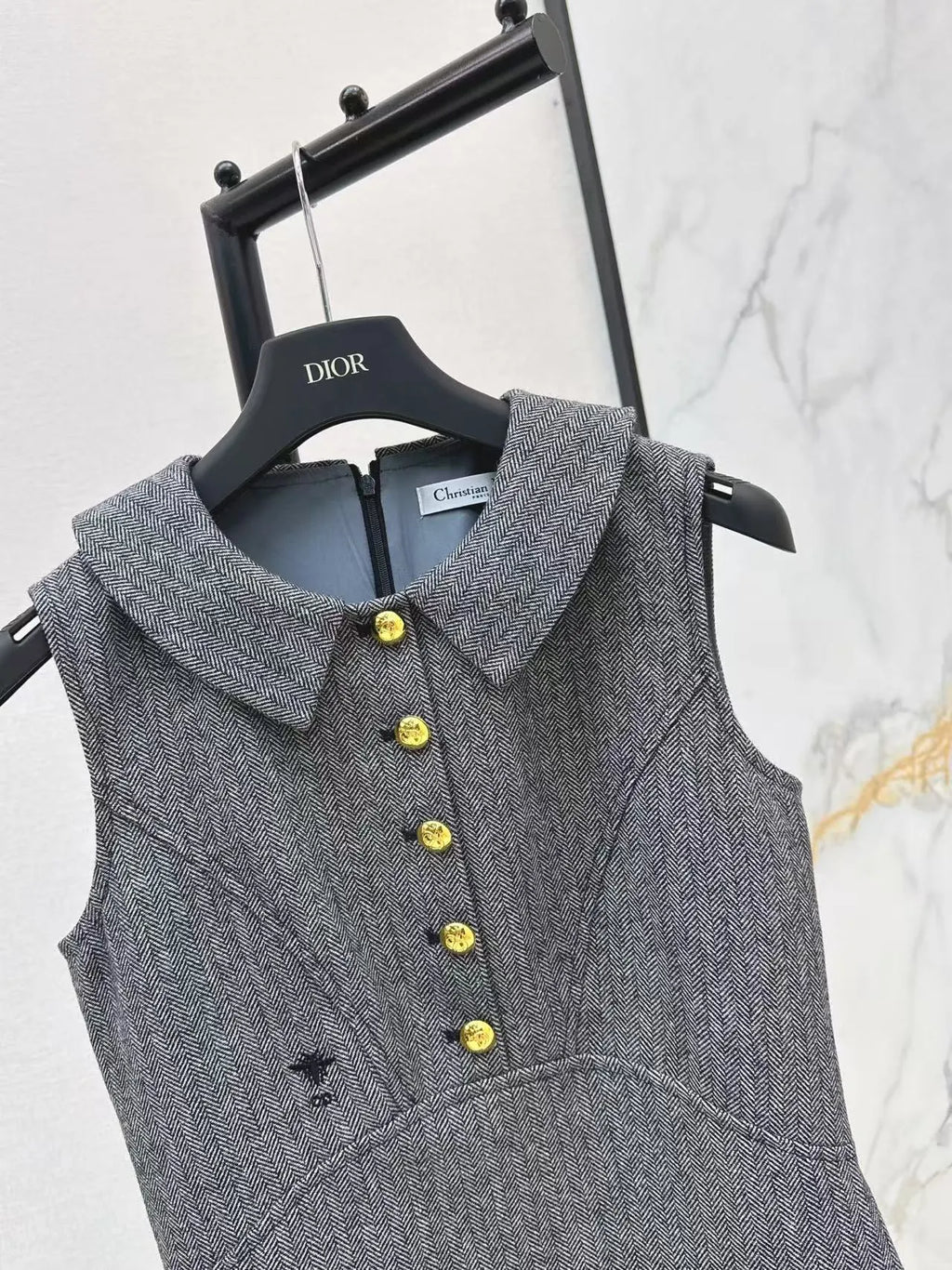 Bee Stitch Collared Tank Dress