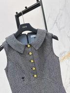 Bee Stitch Collared Tank Dress