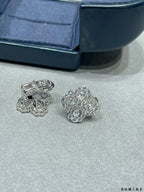 Full-Pavé Clover Stud Earrings